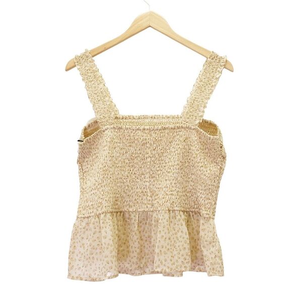 NWT Japna Top Animal Print Smocked Peplum Sleeveless Blouse Women’s Size XL NEW - Picture 6 of 11